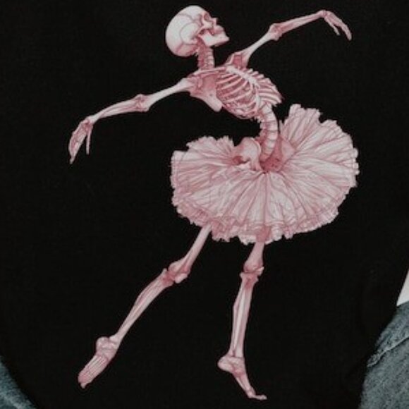 Vintage Dancing Ballerina Skeleton Comfort Colors Shirt - Picture 2 of 4